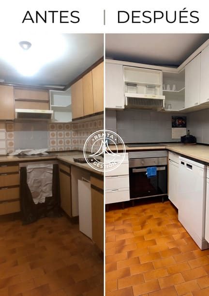 Reforma de una cocina antes y después en una vivienda de alquiler en Zaragoza